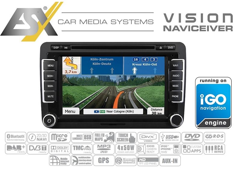 ESX Navigation VN710VW U1 Auto Bluetooth für VW Passat B6 ...